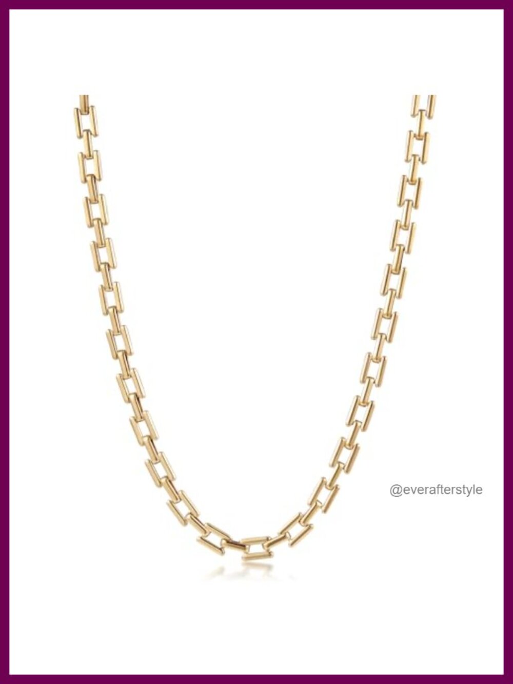 14K Gold Plated Paperclip Chain Necklace Stainless Steel Toggle Clasp 18 in